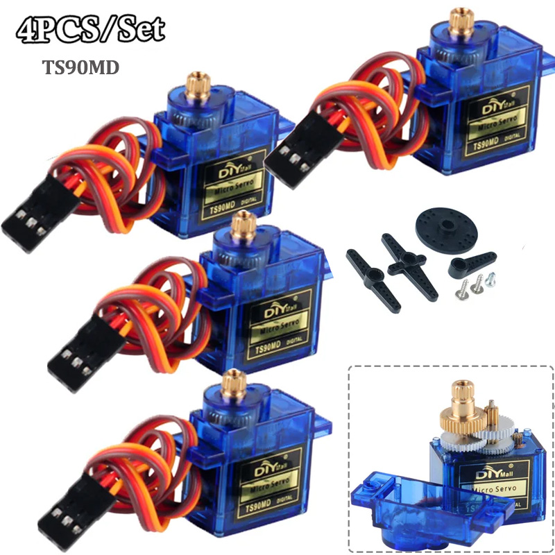 Rc Helicopter Parts - 4 Pezzi Servomotore Digitale Micro TS90MD